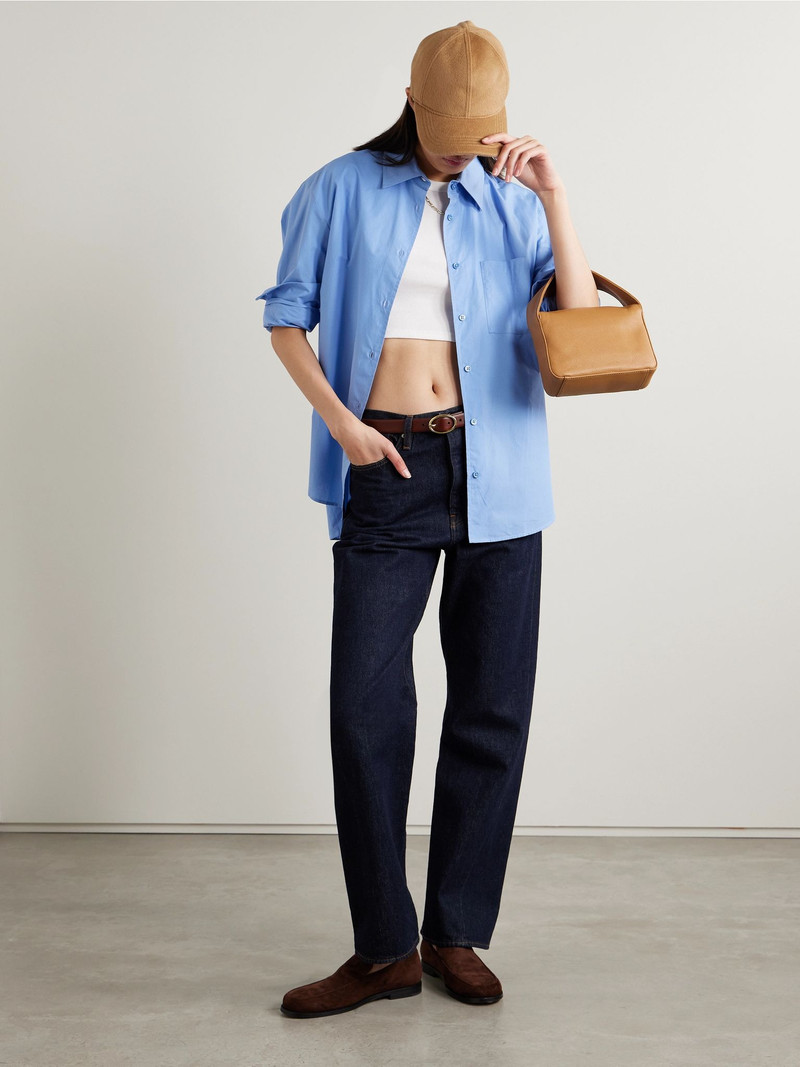 LESET Kelly cropped ribbed stretch-cotton jersey T-Shirt White outlook