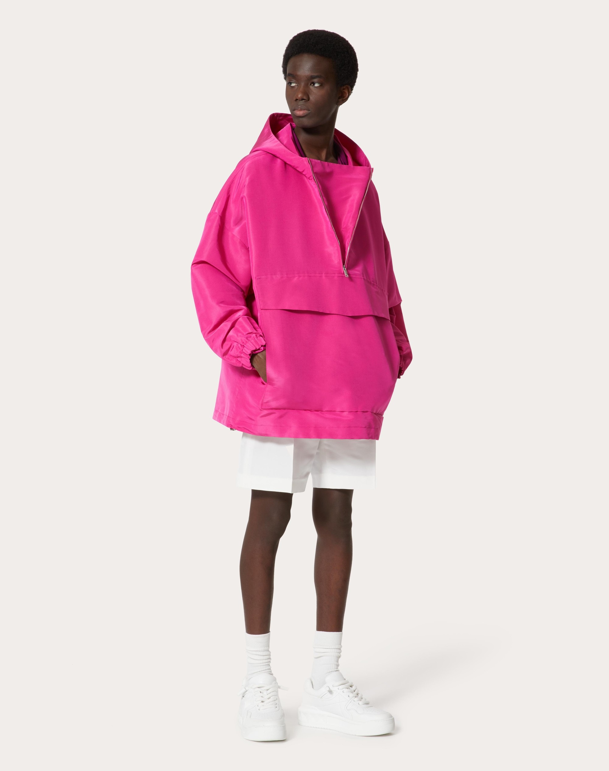 SILK FAILLE ANORAK JACKET - 2