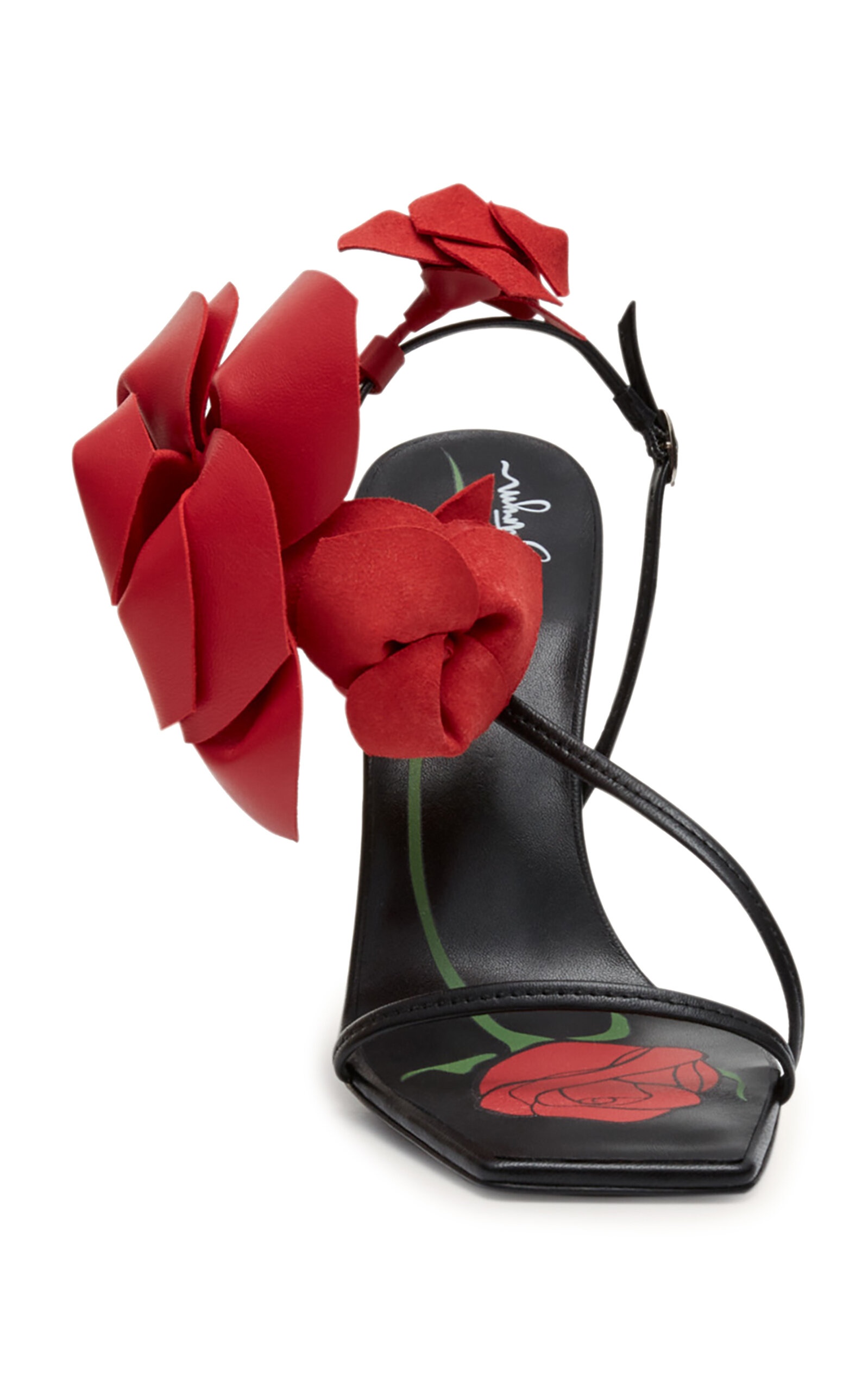 サンダル・ミュール MAGDA BUTRYM SANDALO CON DETTAGLIO FIORE (522423 BLACK) Magda Butrym Sandalo Con Dettaglio Fiore 10cm Black Pumps