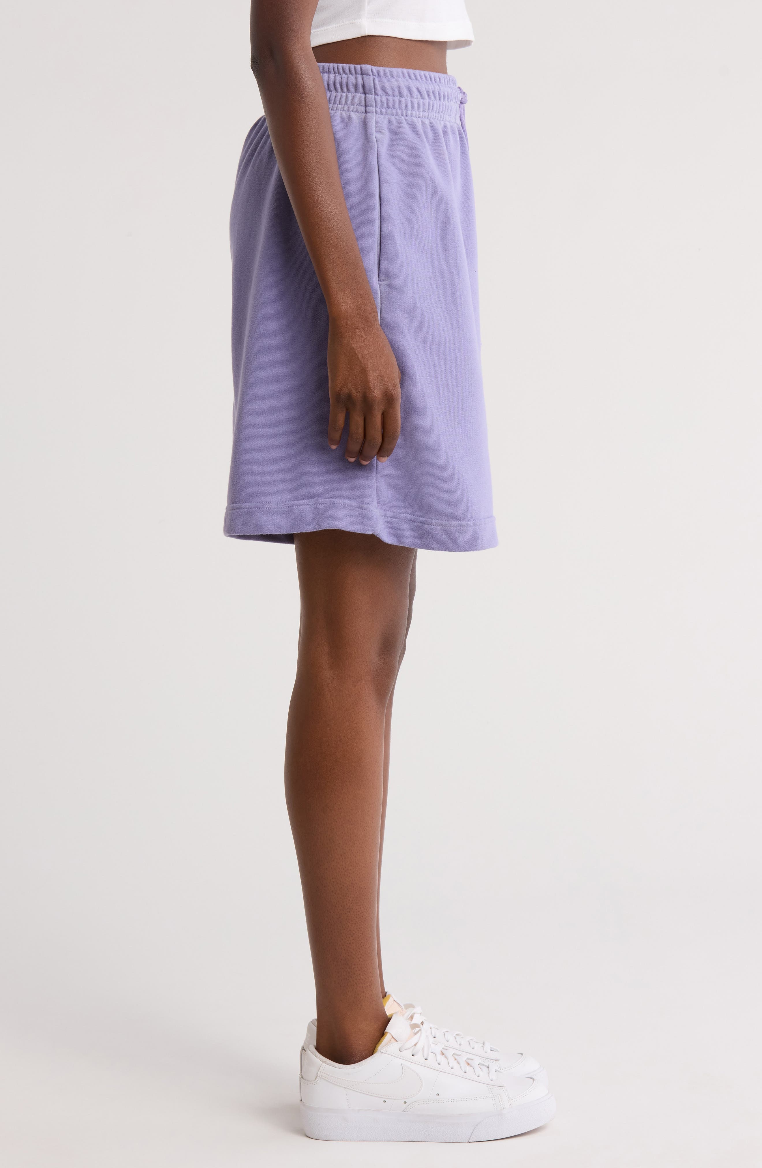 Nike Sportswear Phoenix French Terry Drawstring Shorts in Dusty Amethyst at Nordstrom - 3