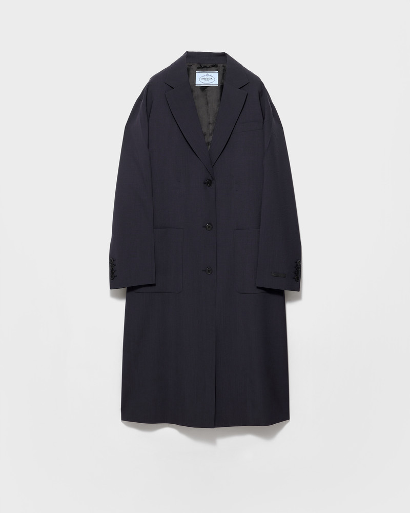 Single-breasted light wool coat 1