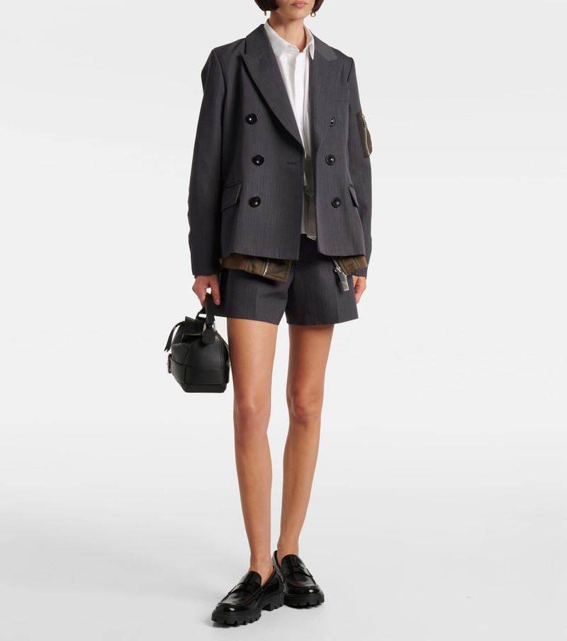 sacai Paneled striped shorts outlook