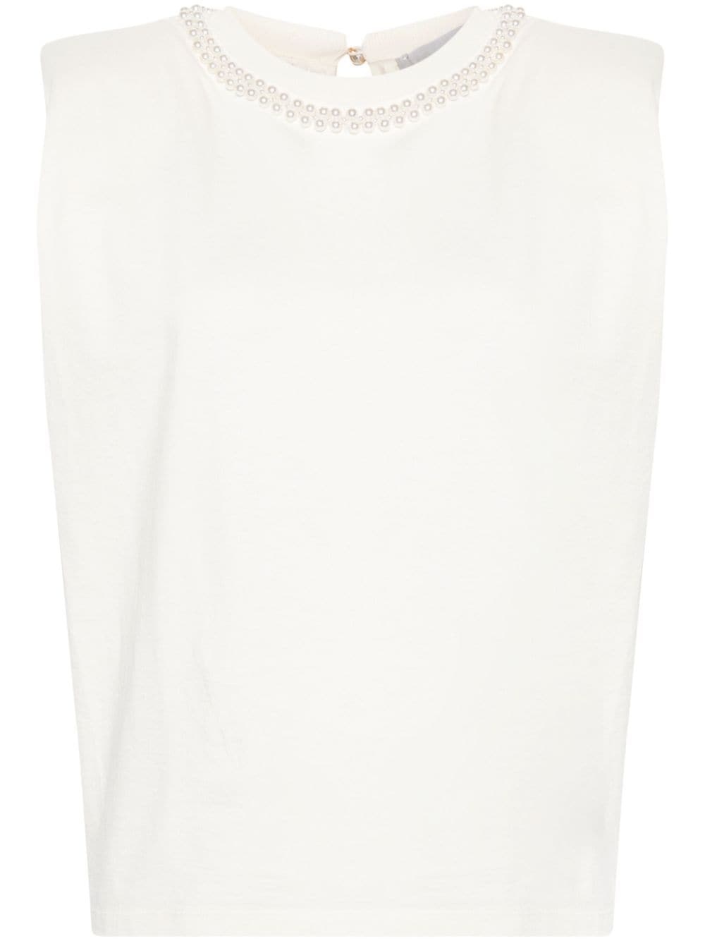 shoulder-pads sleeveless T-shirt - 1