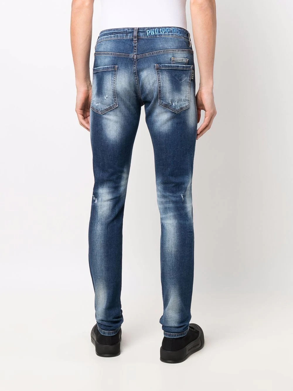 distressed slim-fit jeans - 4