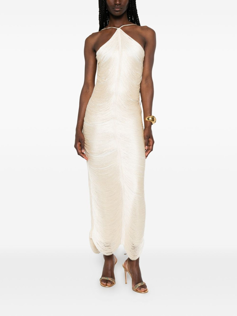 BLESS Jade fringed halterneck dress outlook