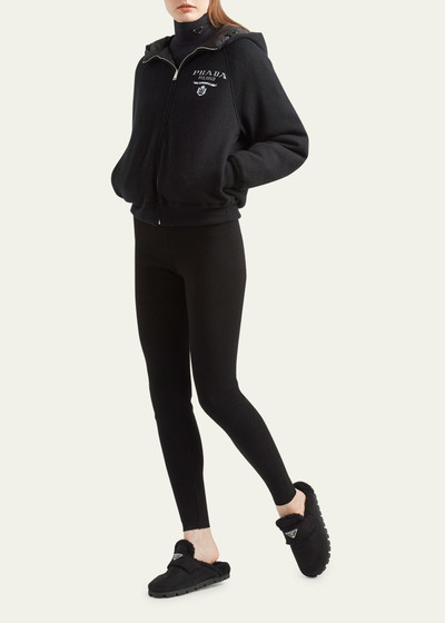 Prada Cashmere Hooded Sweatshirt with Logo Detail outlook