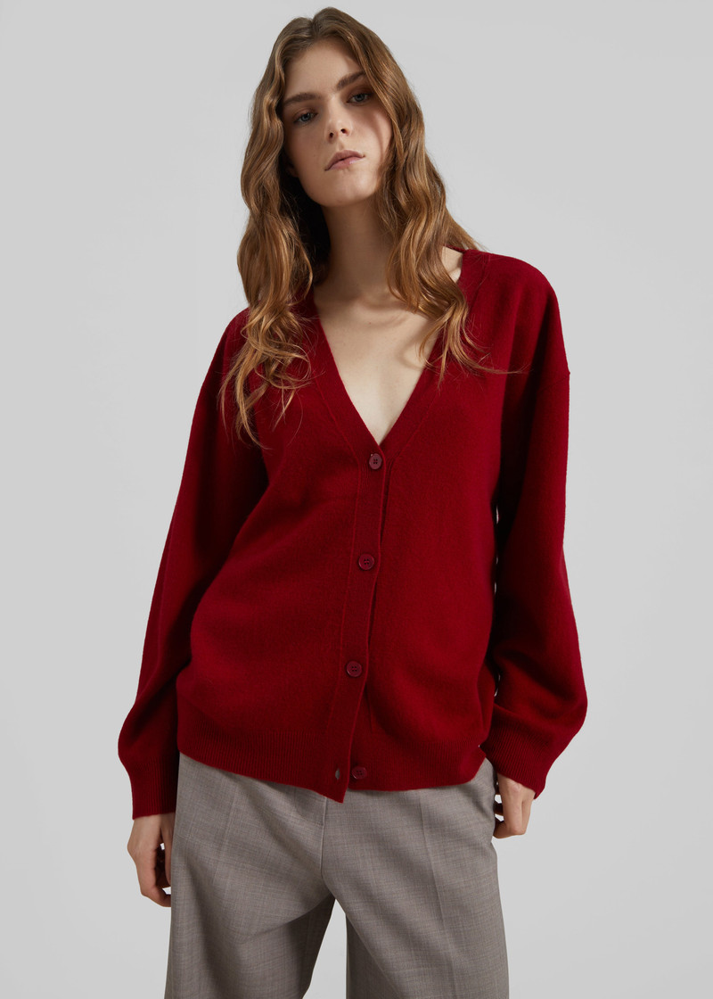 Lachen Double-Sided Wool Cardigan - Red 6
