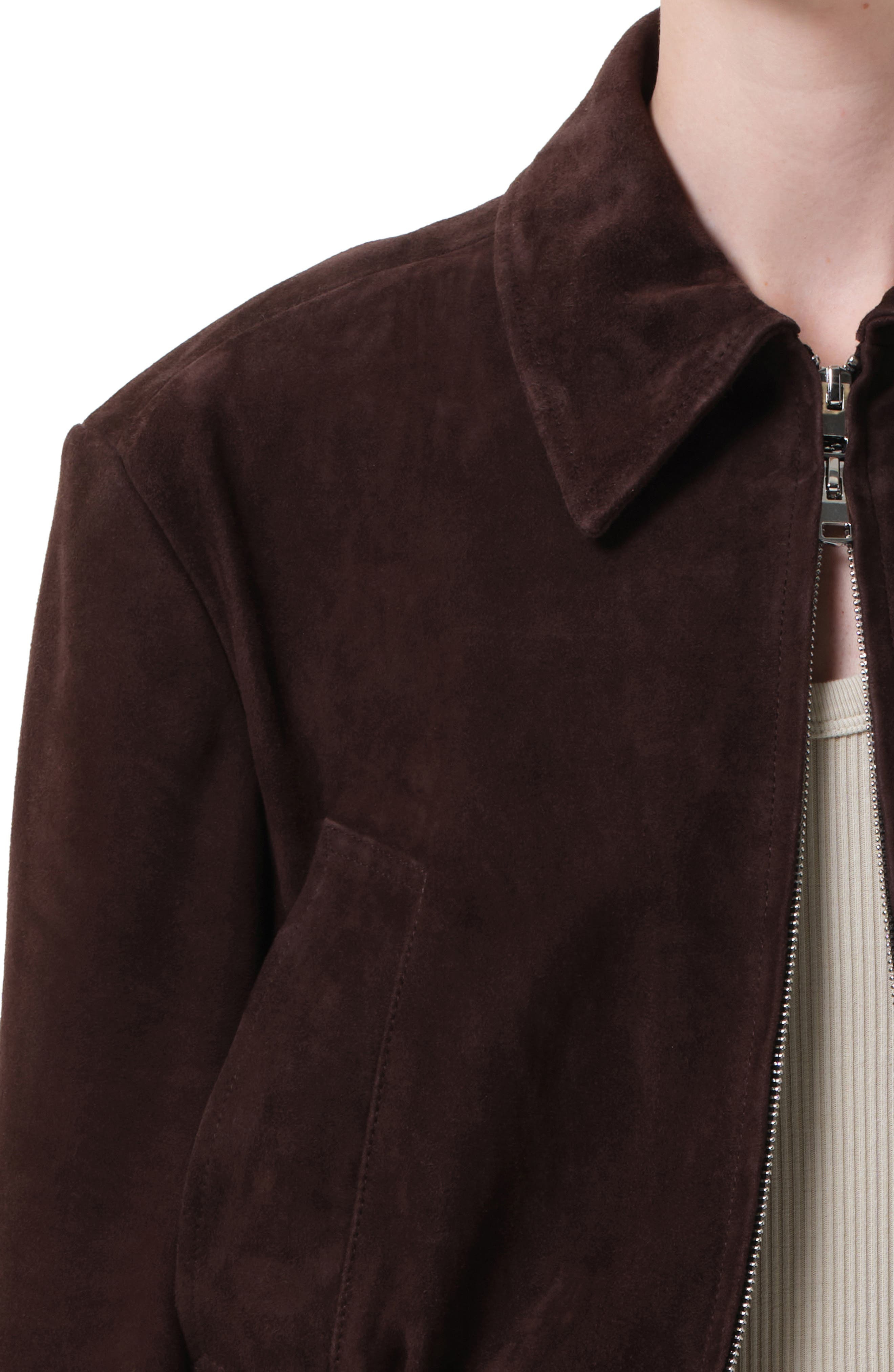 AGOLDE x Shoreditch Ski Club Nahla Suede Jacket in Root Dark Brown at Nordstrom - 4