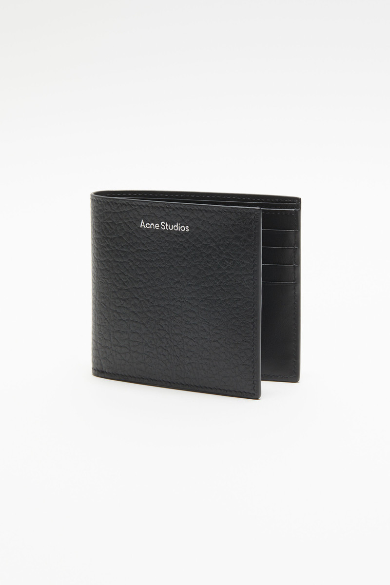 Folded leather wallet - Black 3
