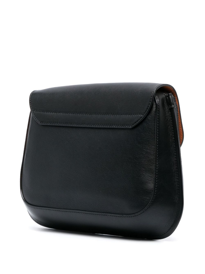 medium logo-debossed leather shoulder bag 3