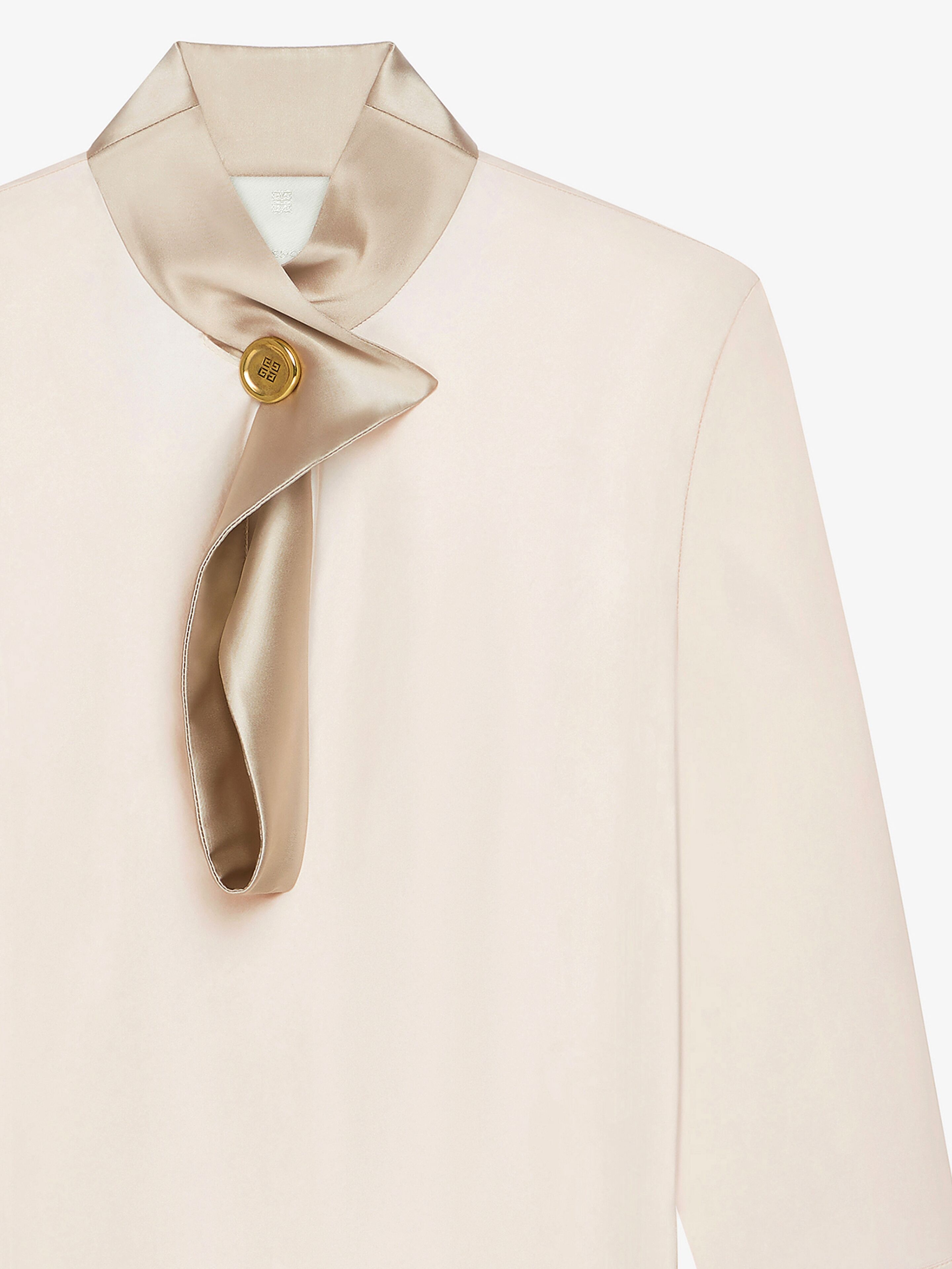 BLOUSE IN SATIN WITH BUTTONED COLLAR - 2