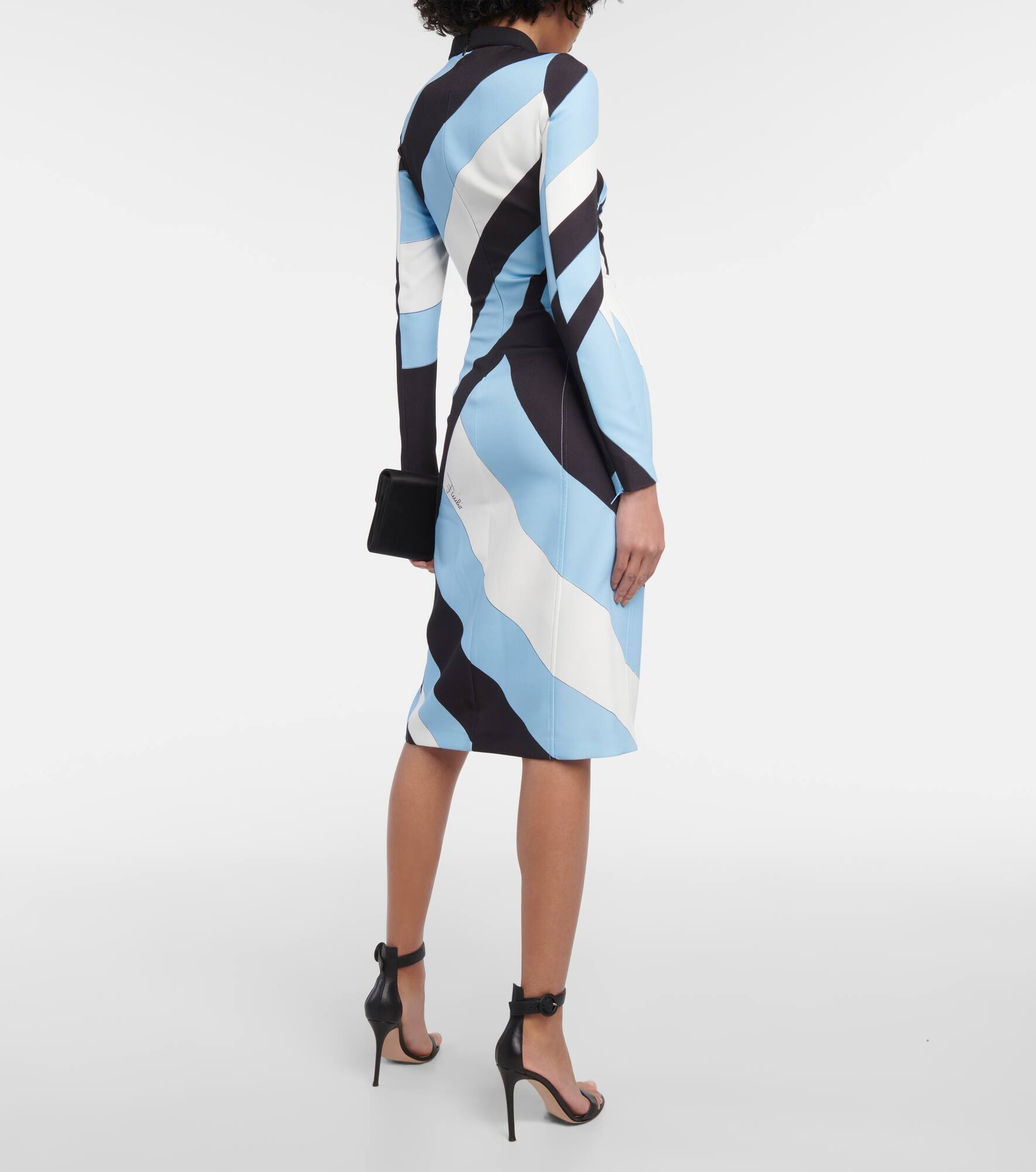 Printed jersey midi dress - 3