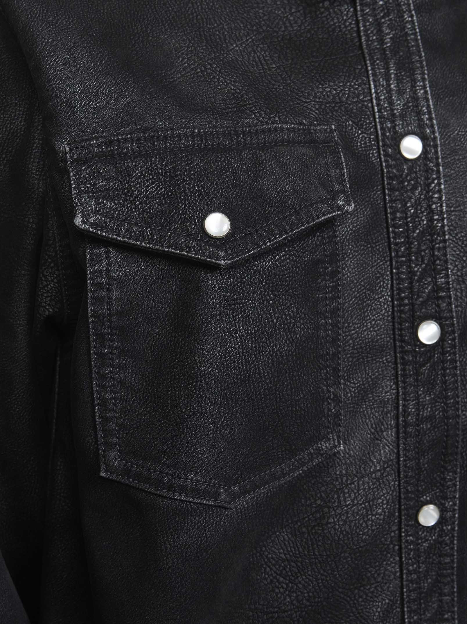 Black vintage faux leather Karima shirt - 3