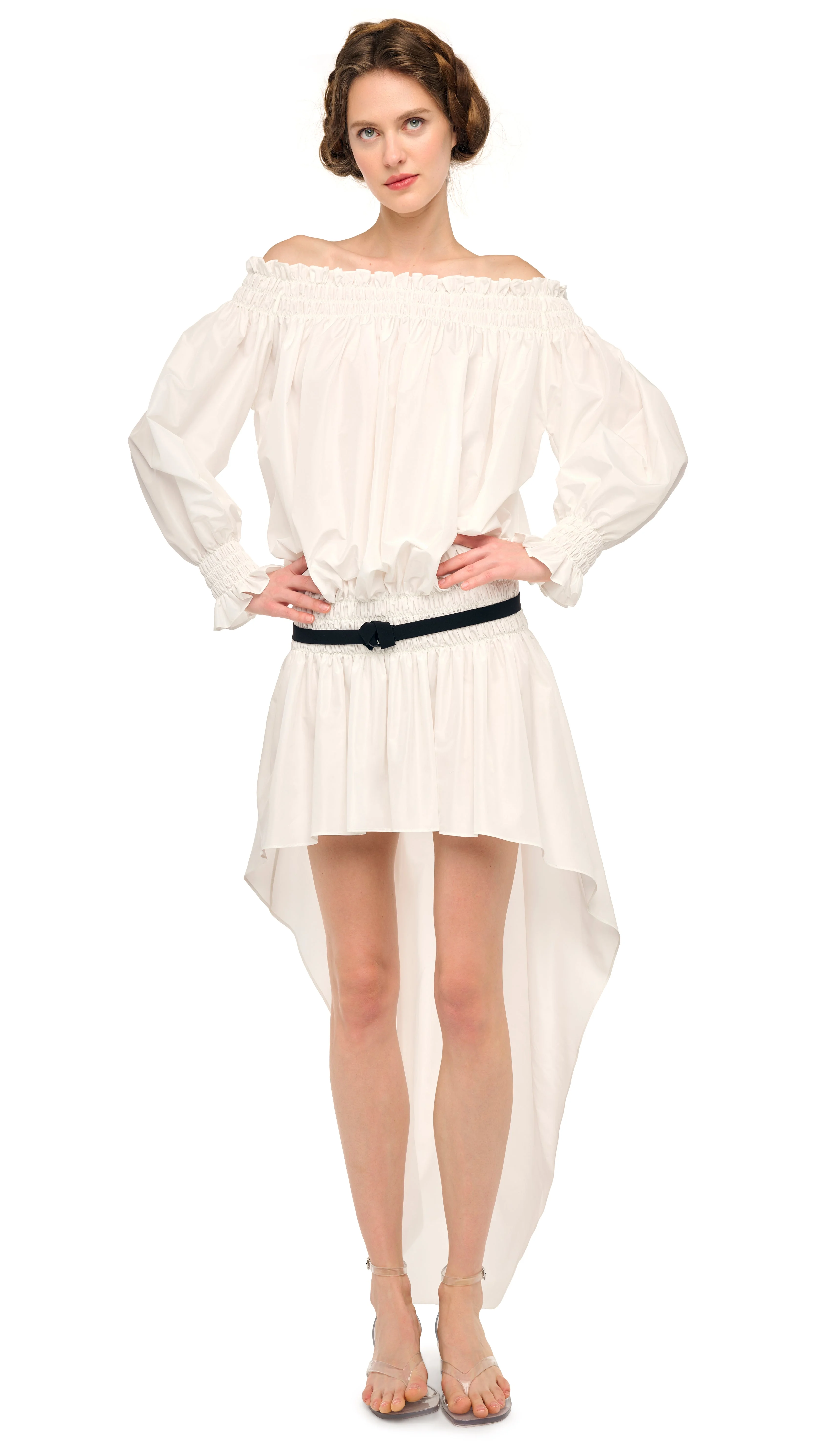 LONG SLEEVE PEASANT HI LOW DRESS - 1
