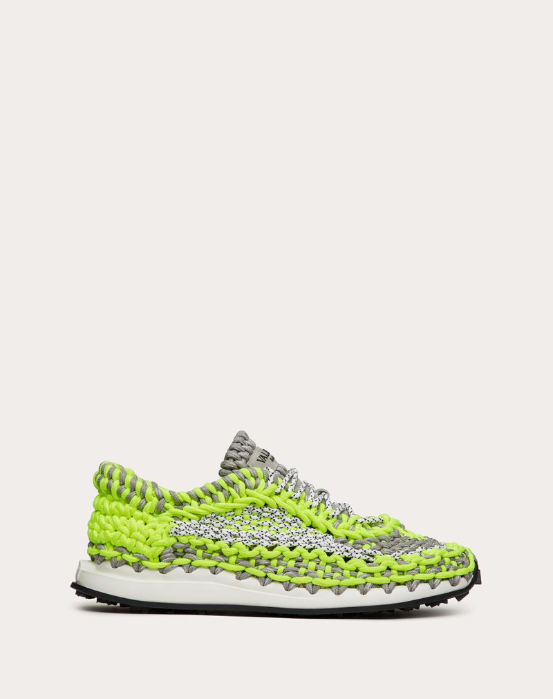 VALENTINO GARAVANI CROCHET SNEAKER IN FABRIC - 1