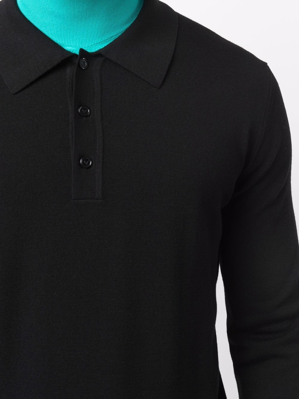 knitted long-sleeve polo shirt - 5