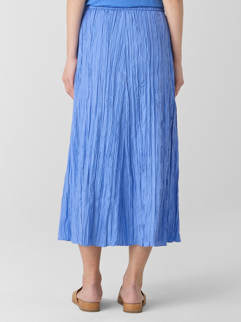 Crushed Silk Flared Skirt 4