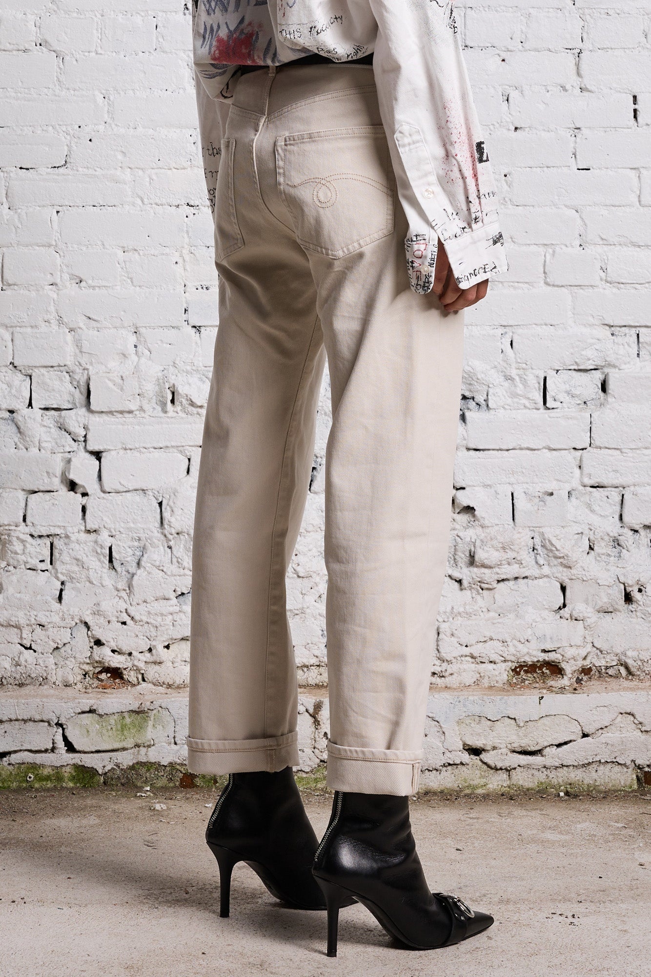 BOYFRIEND JEAN - ECRU BEDFORD CORD - 5