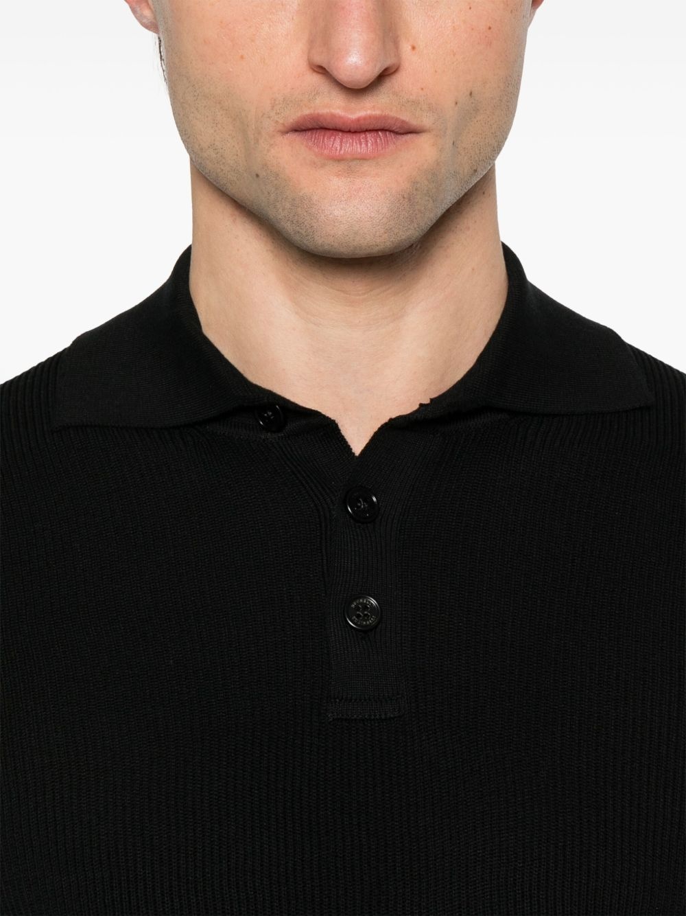 ribbed polo shirt - 4