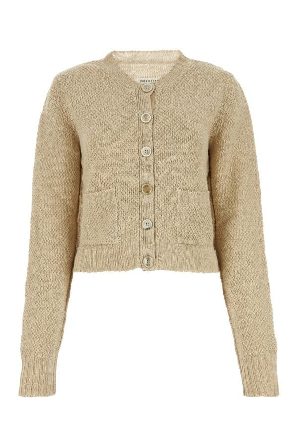 MAISON MARGIELA Beige Hemp Cardigan - 1