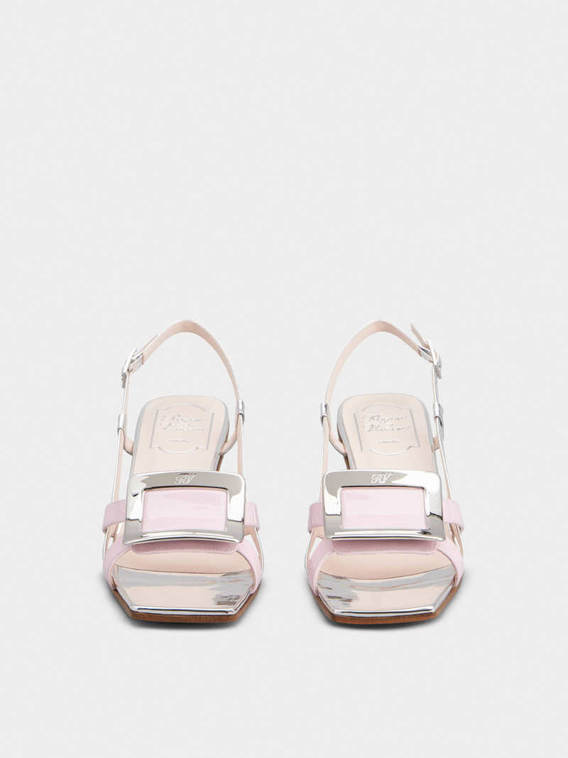 Belle Vivier Metal Buckle Sandals in Patent Leather 7