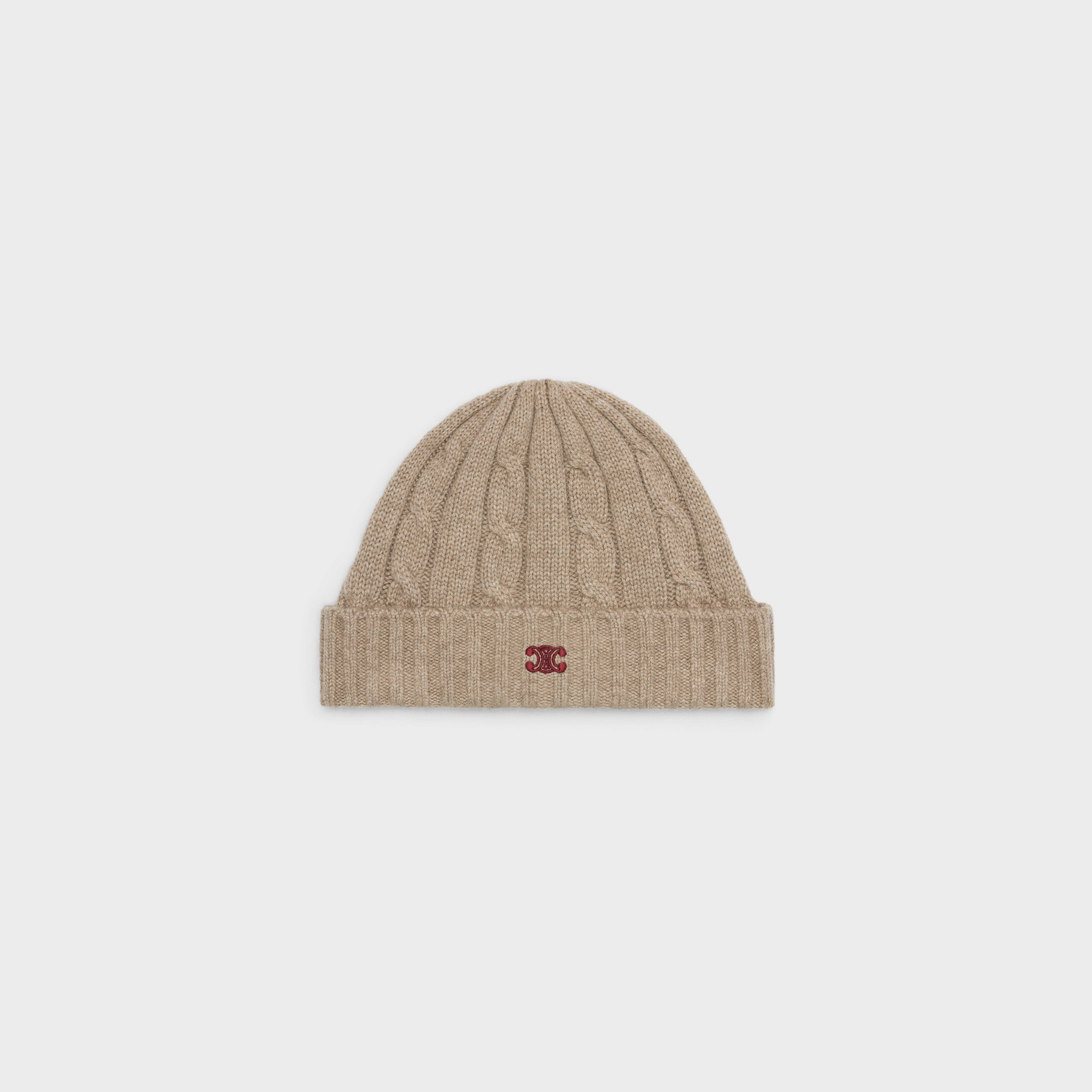cable-knit triomphe cap in cashmere - 1