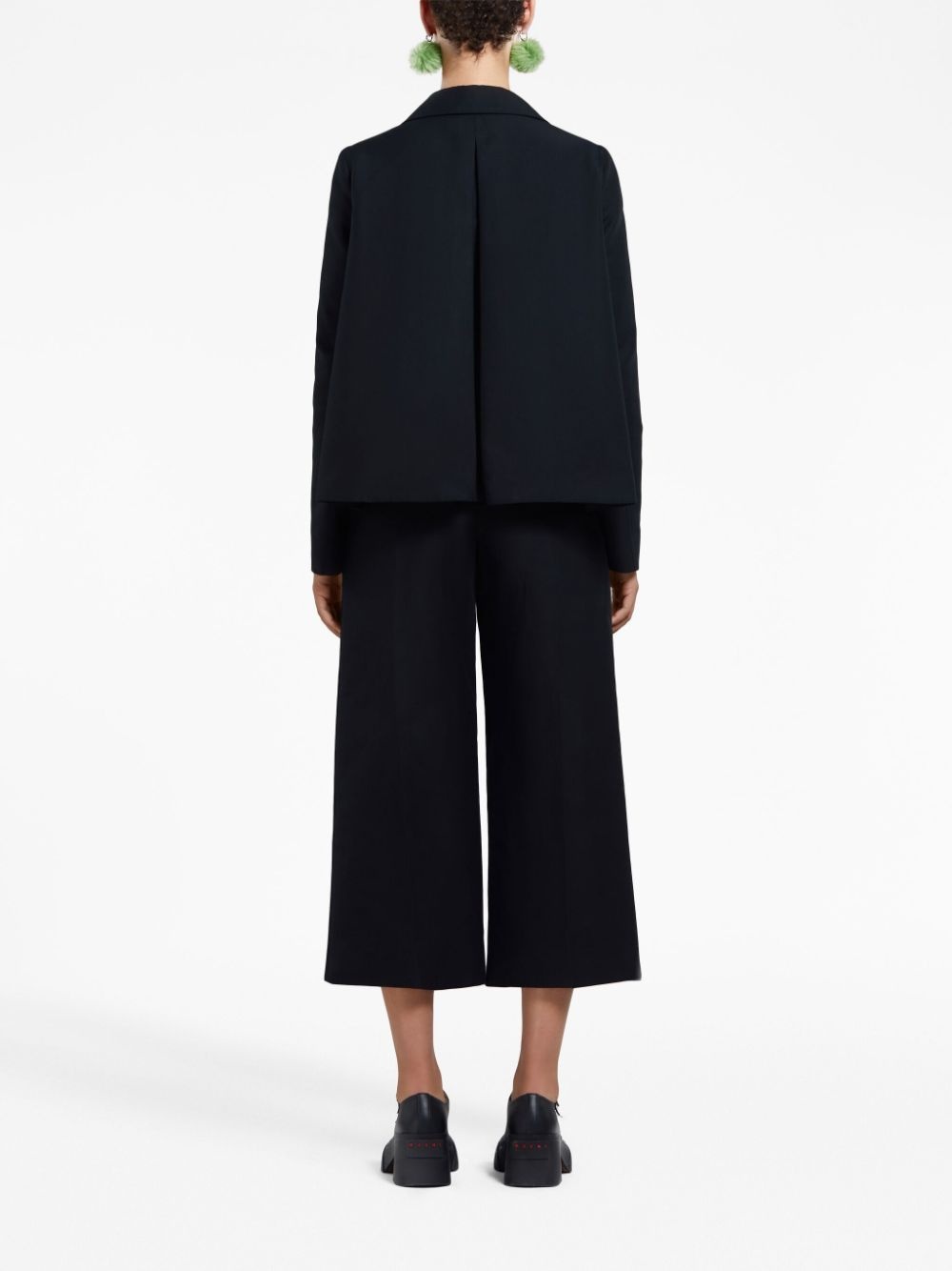 high-waisted cropped cotton trousers - 4