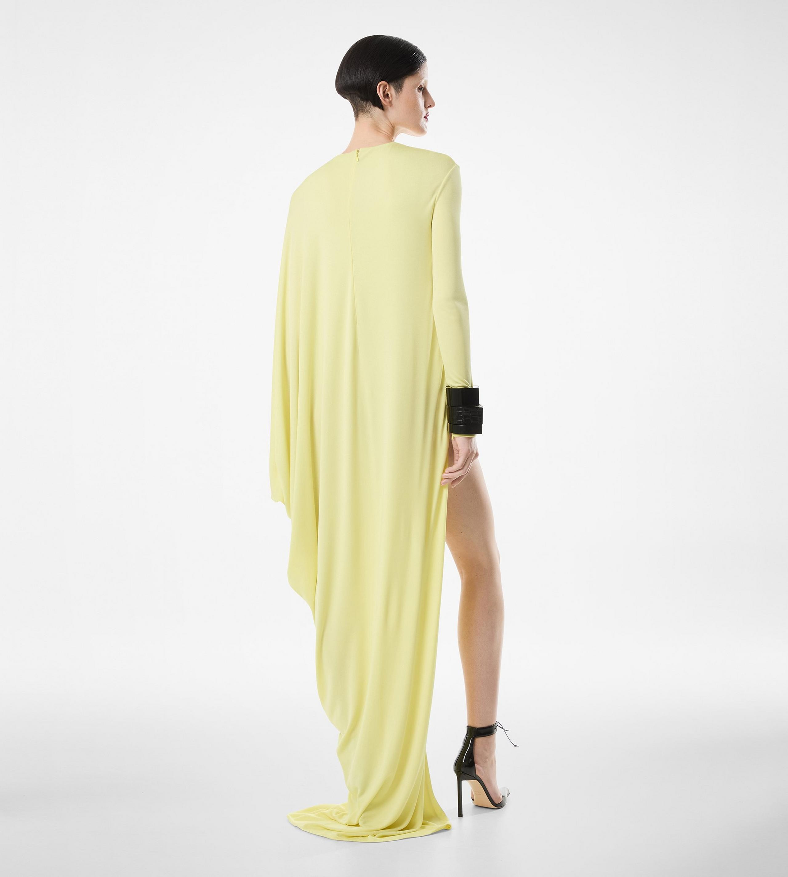 CREPE JERSEY LONG SLEEVE EVENING DRESS - 4