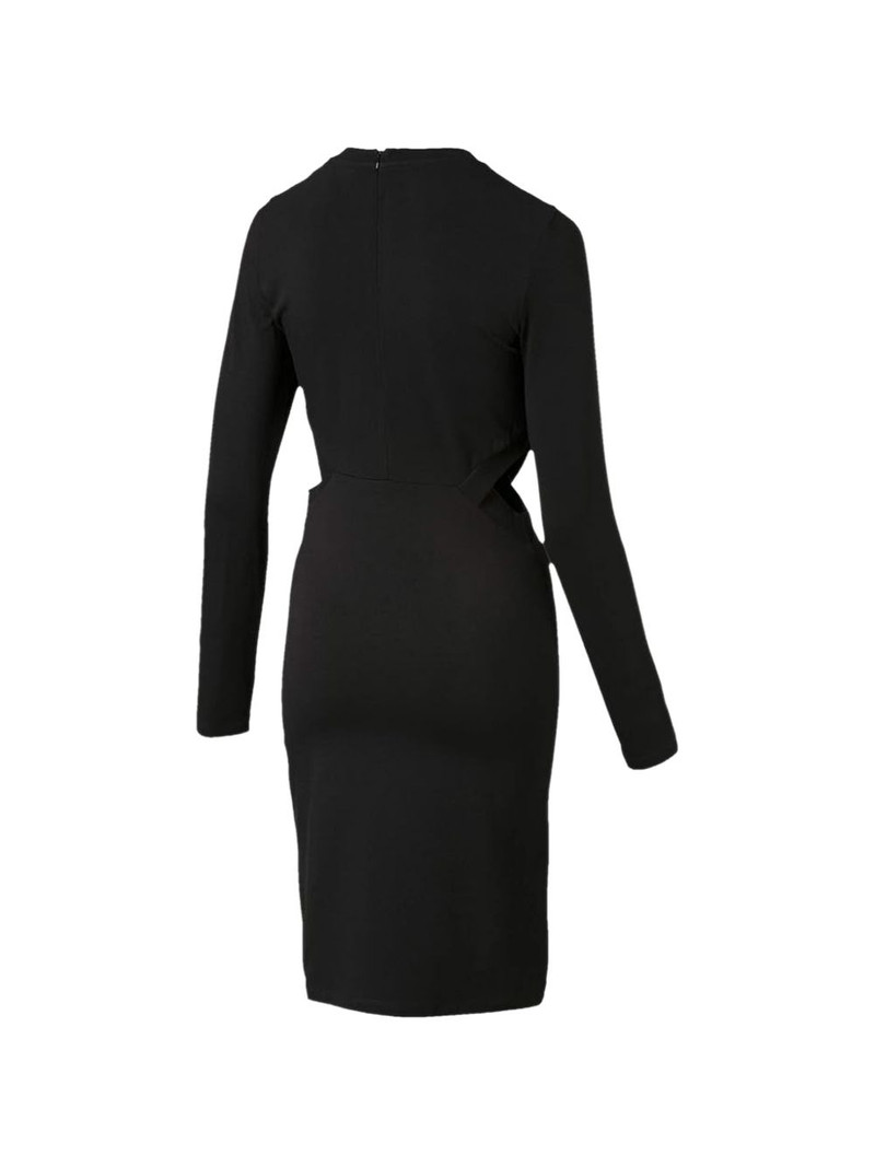 logo-print long-sleeve midi dress 4