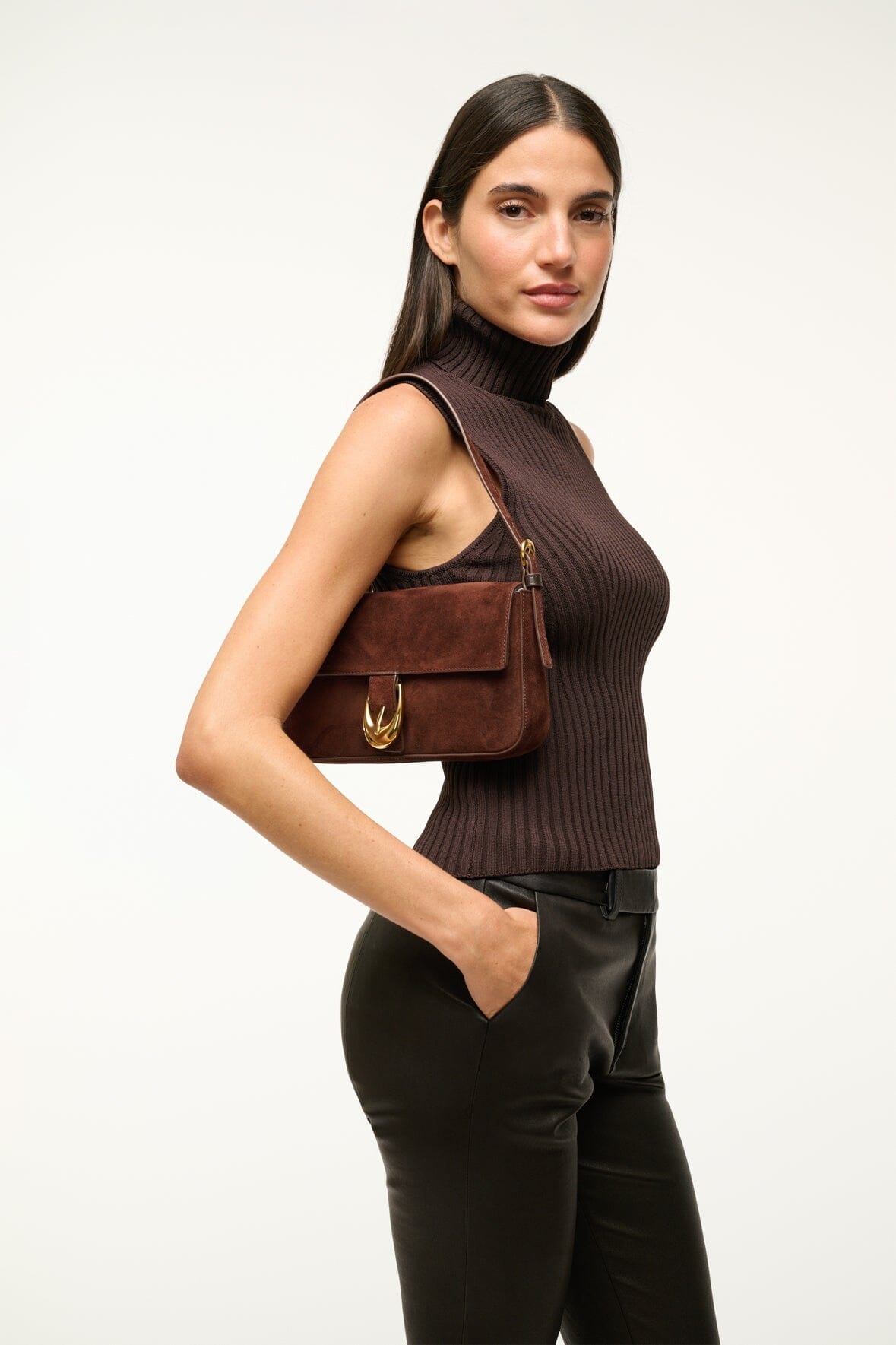 STAUD HARLOW BAG MAHOGANY - 2