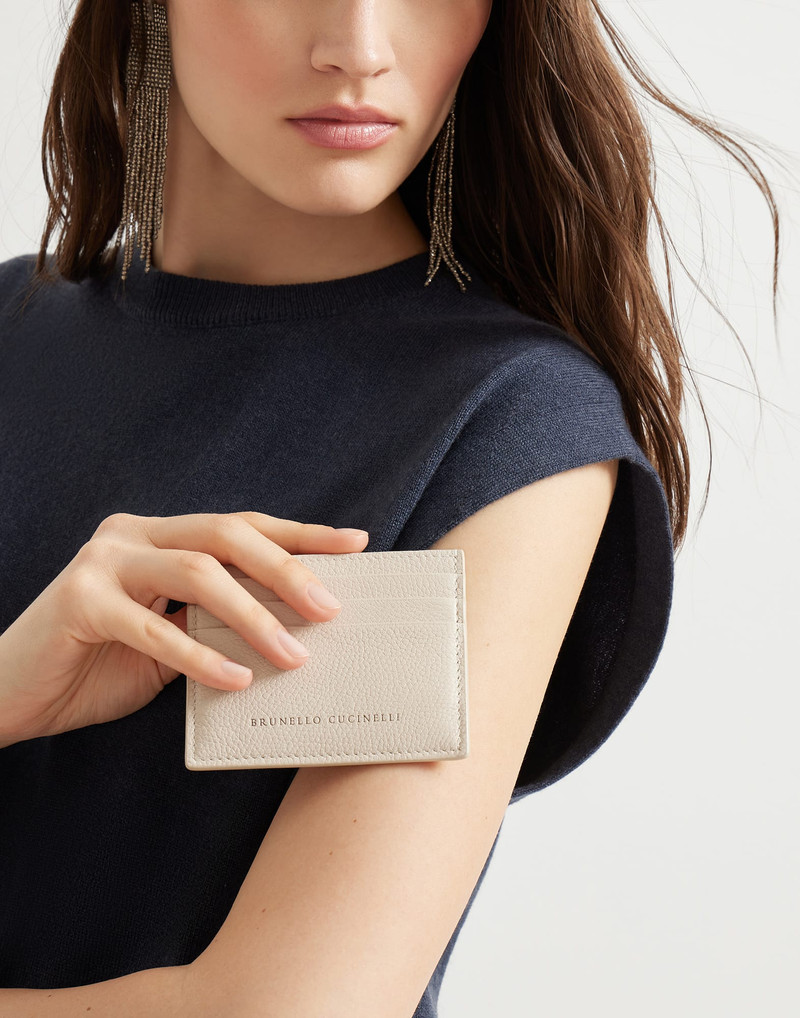 Grained leather card case 4