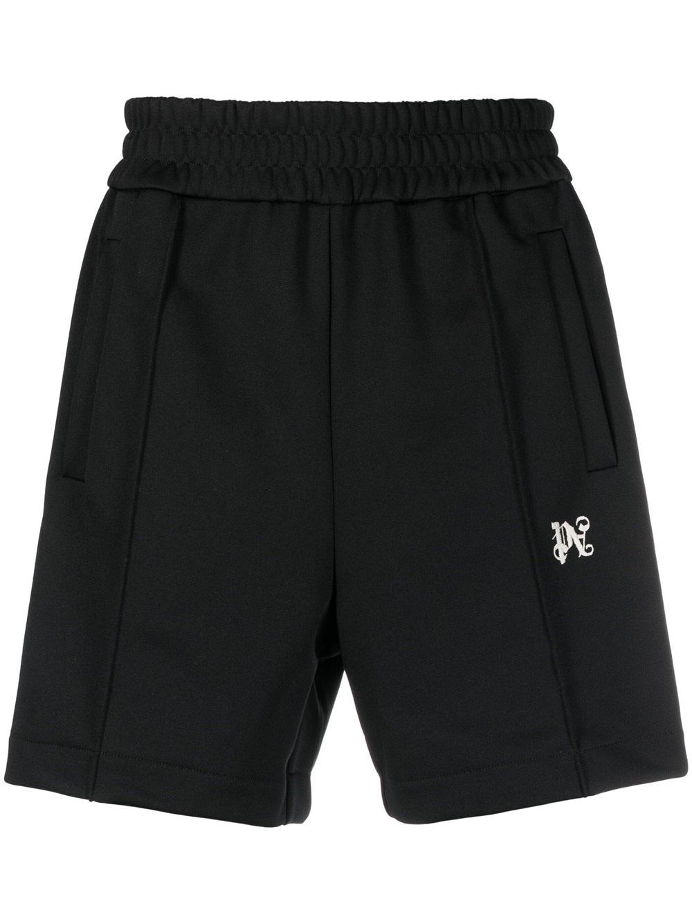 Striped sports shorts with embroidery - 1