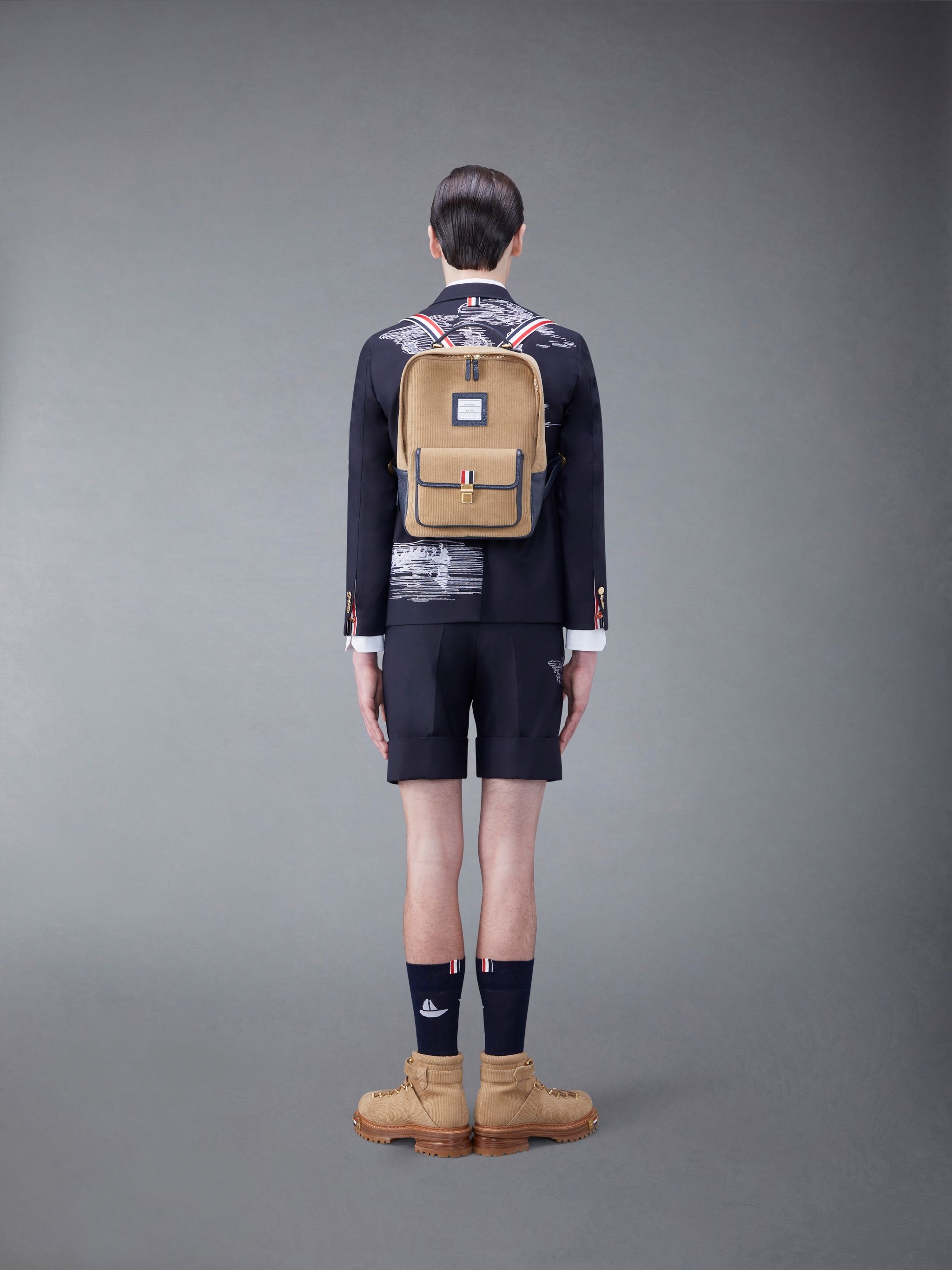 Corduroy Front Pocket School Backpack - 4