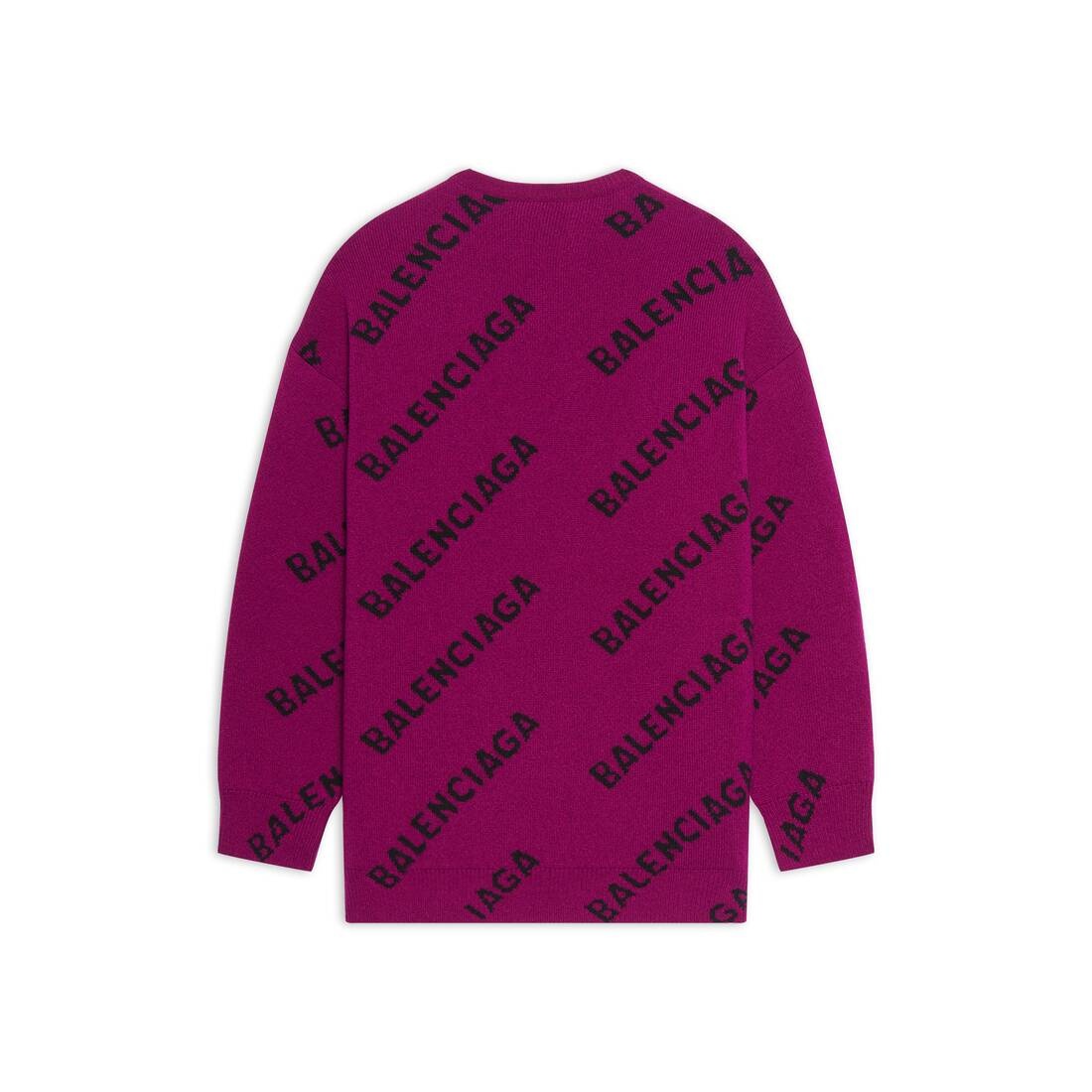 BALENCIAGA Women s Allover Logo Sweater in Purple REVERSIBLE