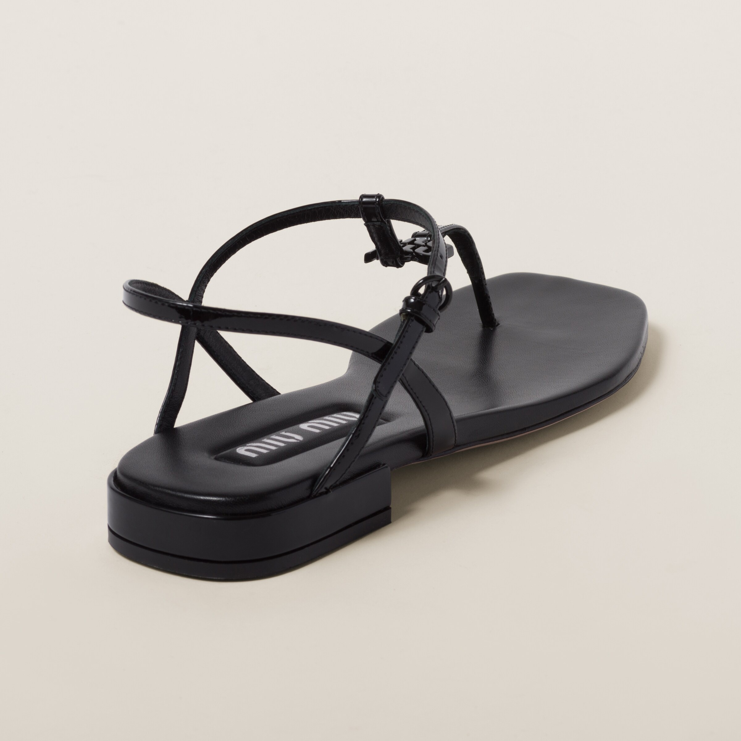 Patent thong sandals - 2