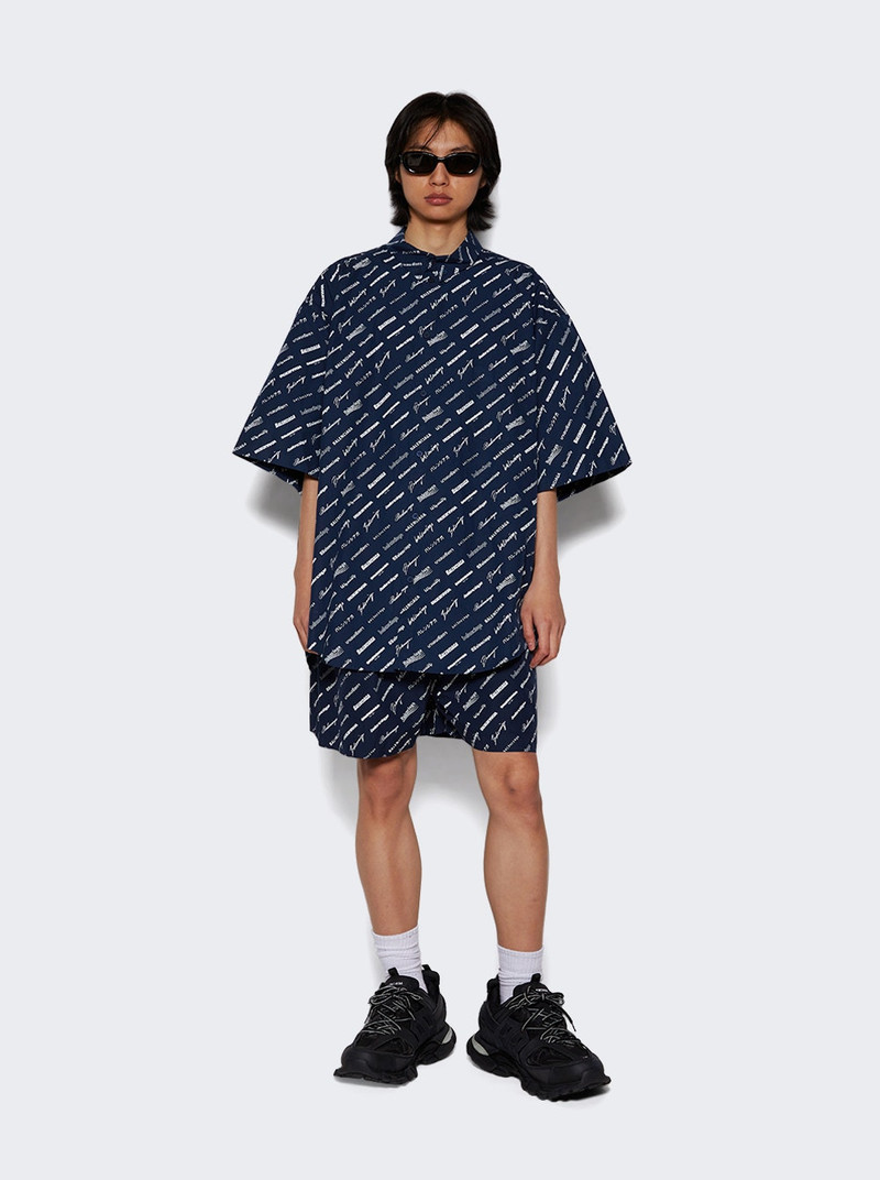 BALENCIAGA Logo Shorts Marine Blue outlook