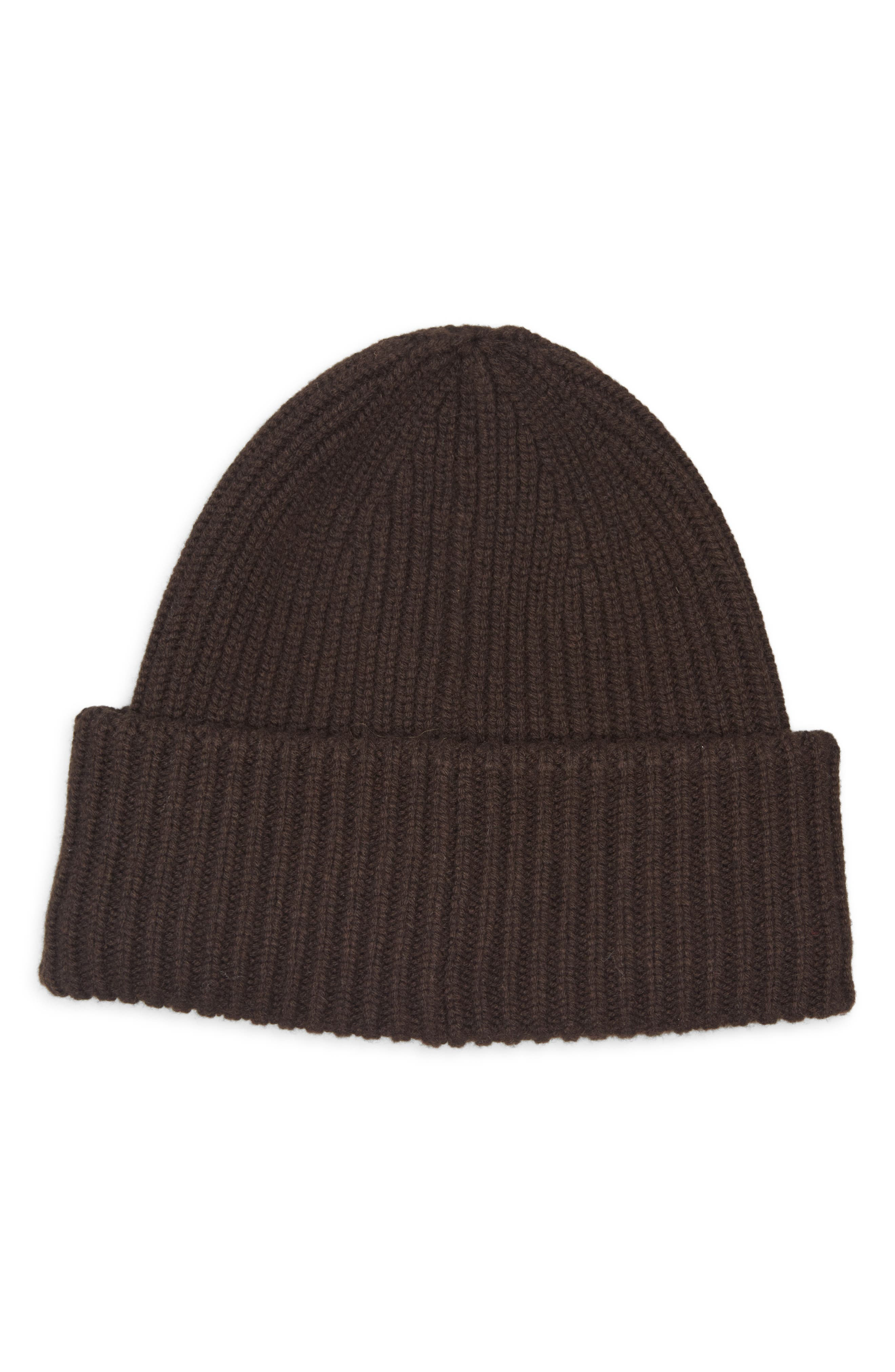 Moncler Logo Patch Virgin Wool & Cashmere Beanie in Dark Brown at Nordstrom - 2