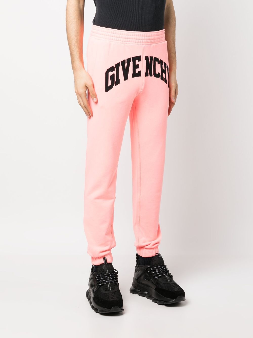 logo-embroidered cotton track pants - 3