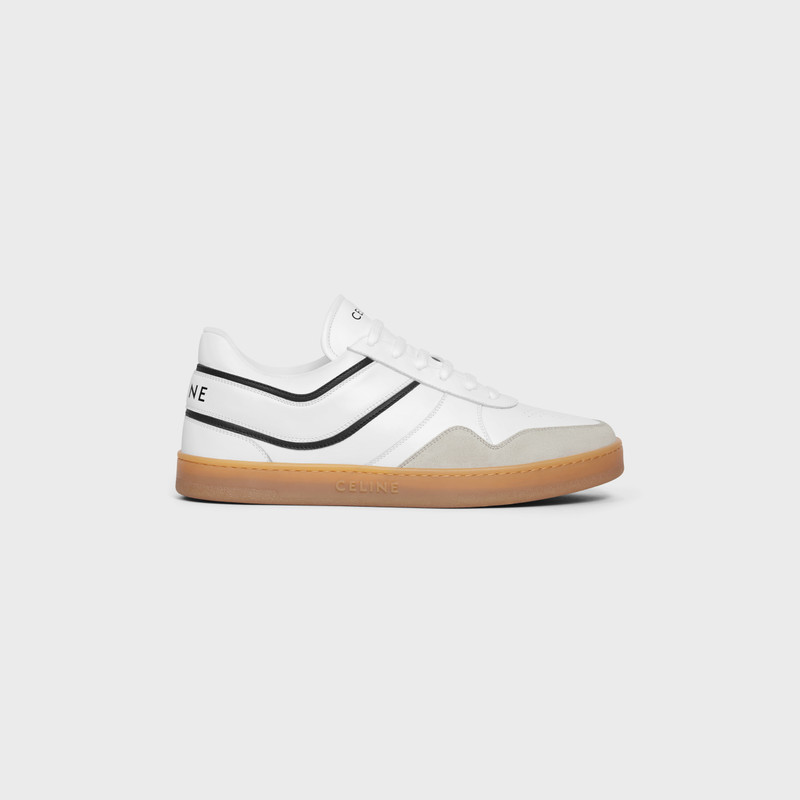 CELINE TRAINER LOW LACE-UP SNEAKER in SUEDE CALFSKIN AND CALFSKIN 1