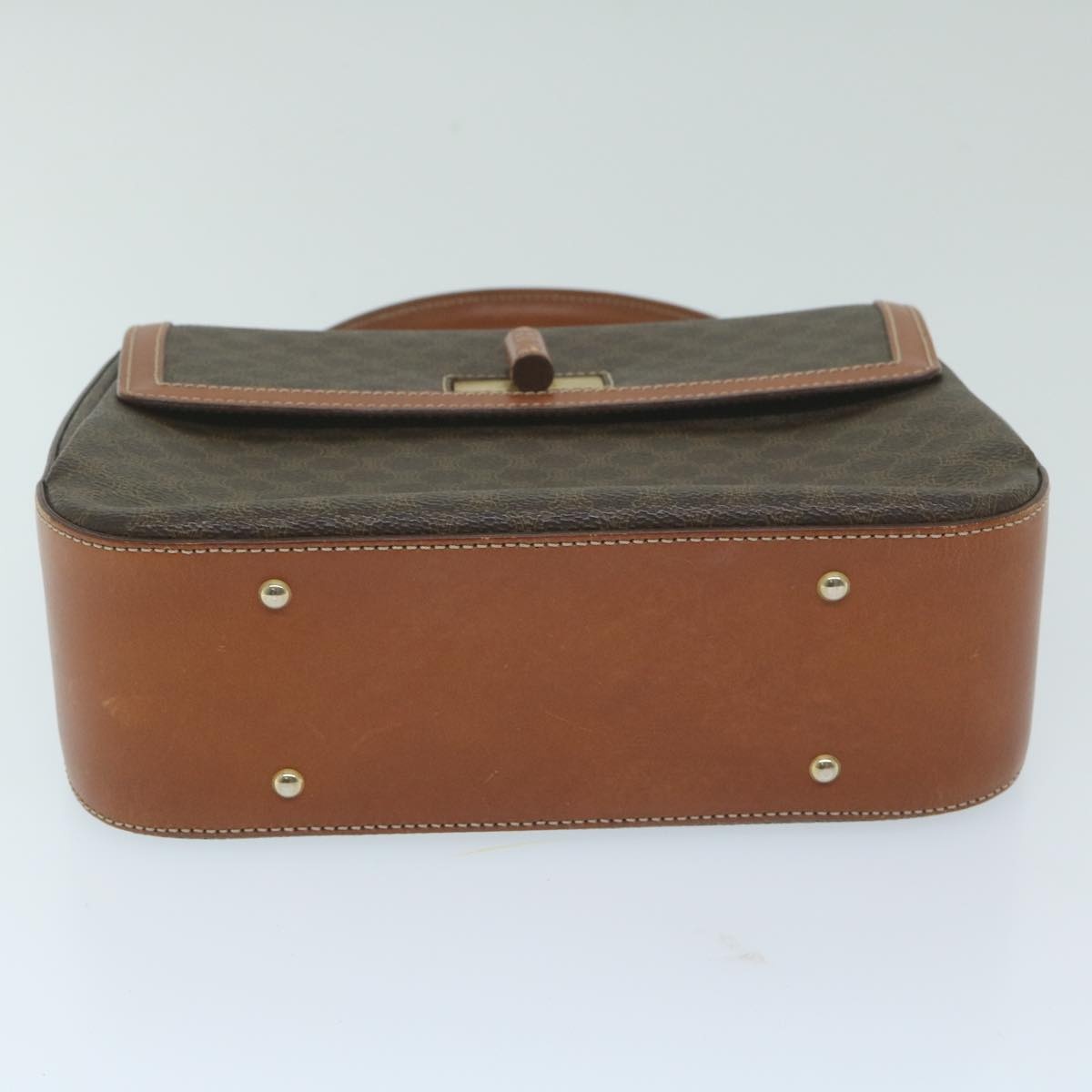 CELINE Macadam Canvas Hand Bag Pvc Leather Brown - 5