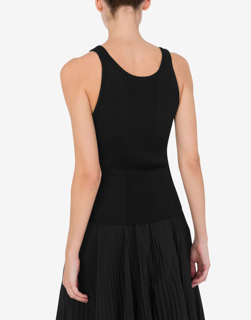 Moschino SHINY VISCOSE TANK TOP GOLDEN M outlook