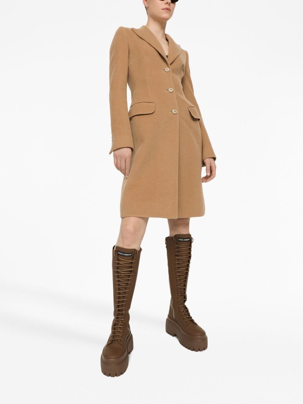 single-breasted midi coat - 3