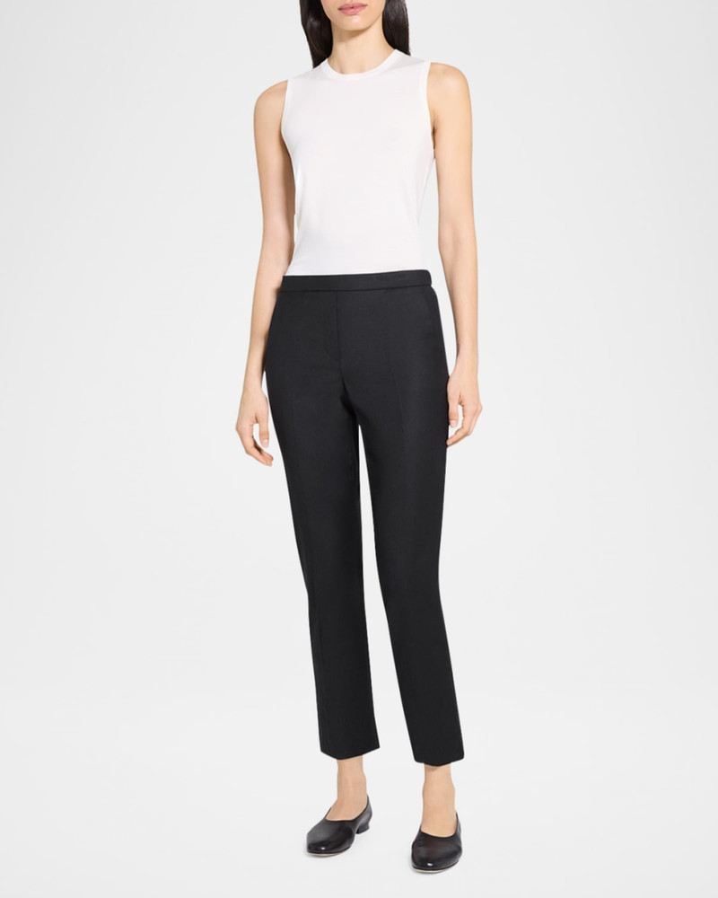 Theory Treeca Virgin Wool Flannel Cropped Pull-On Pants outlook