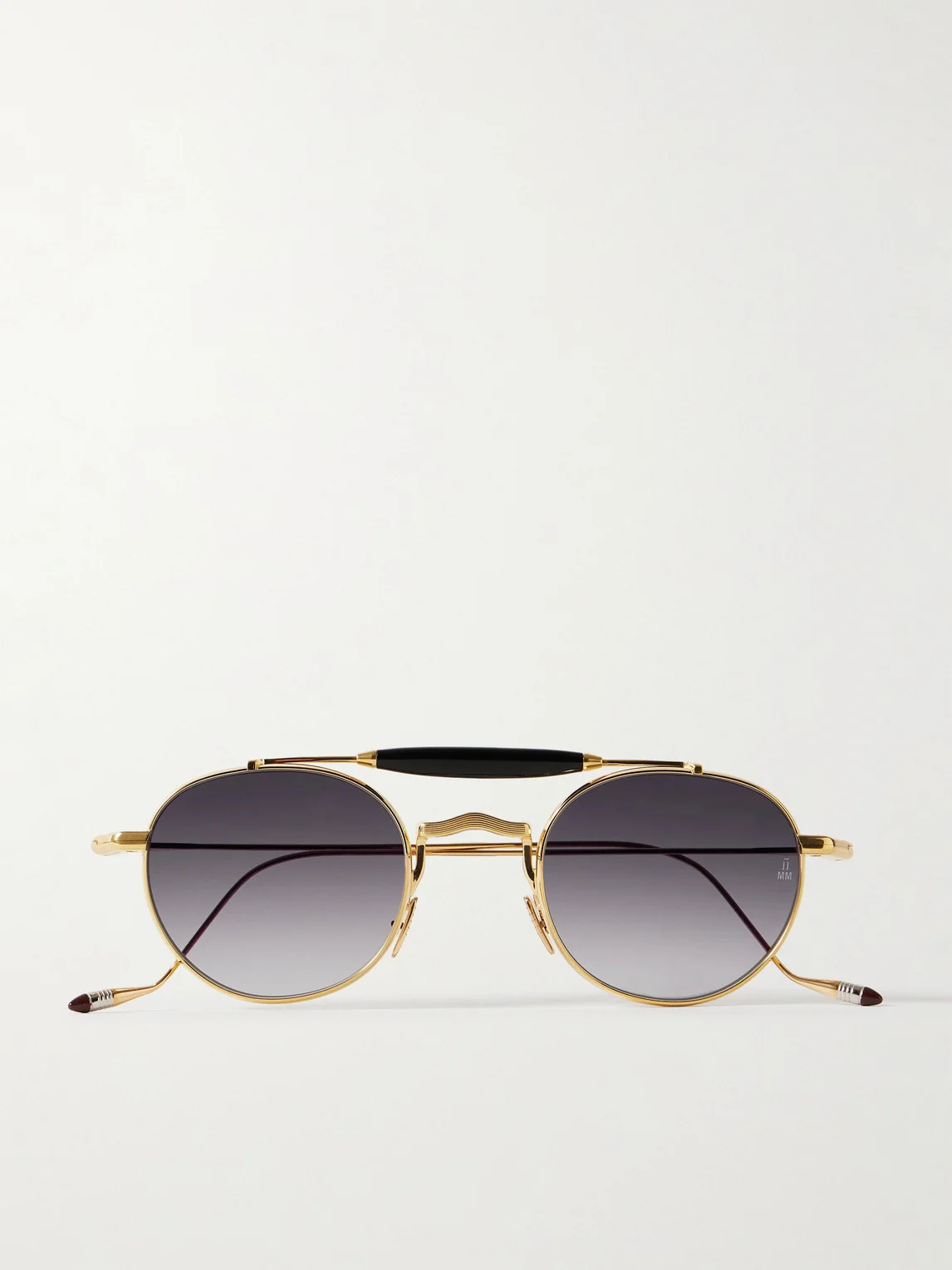 Dasan Round-Frame Gold-Tone Beta Titanium and Acetate Sunglasses - 1