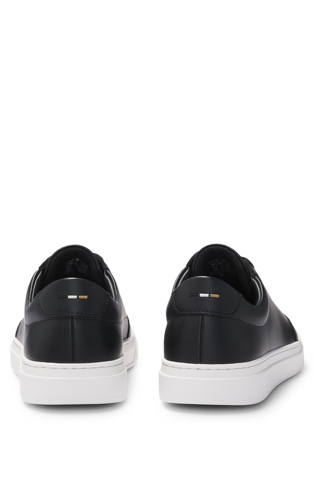 COATED-LEATHER TRAINERS WITH GOLD-TONE LOGO - 5