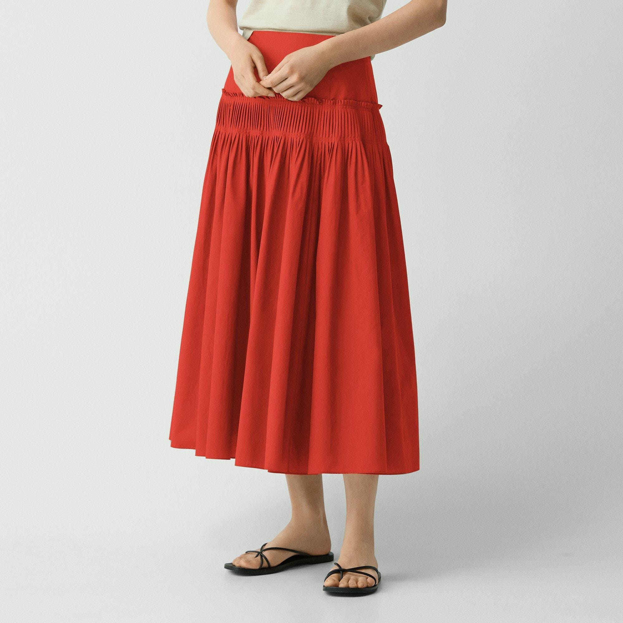Accordion Maxi Skirt in Cotton-Blend - 4