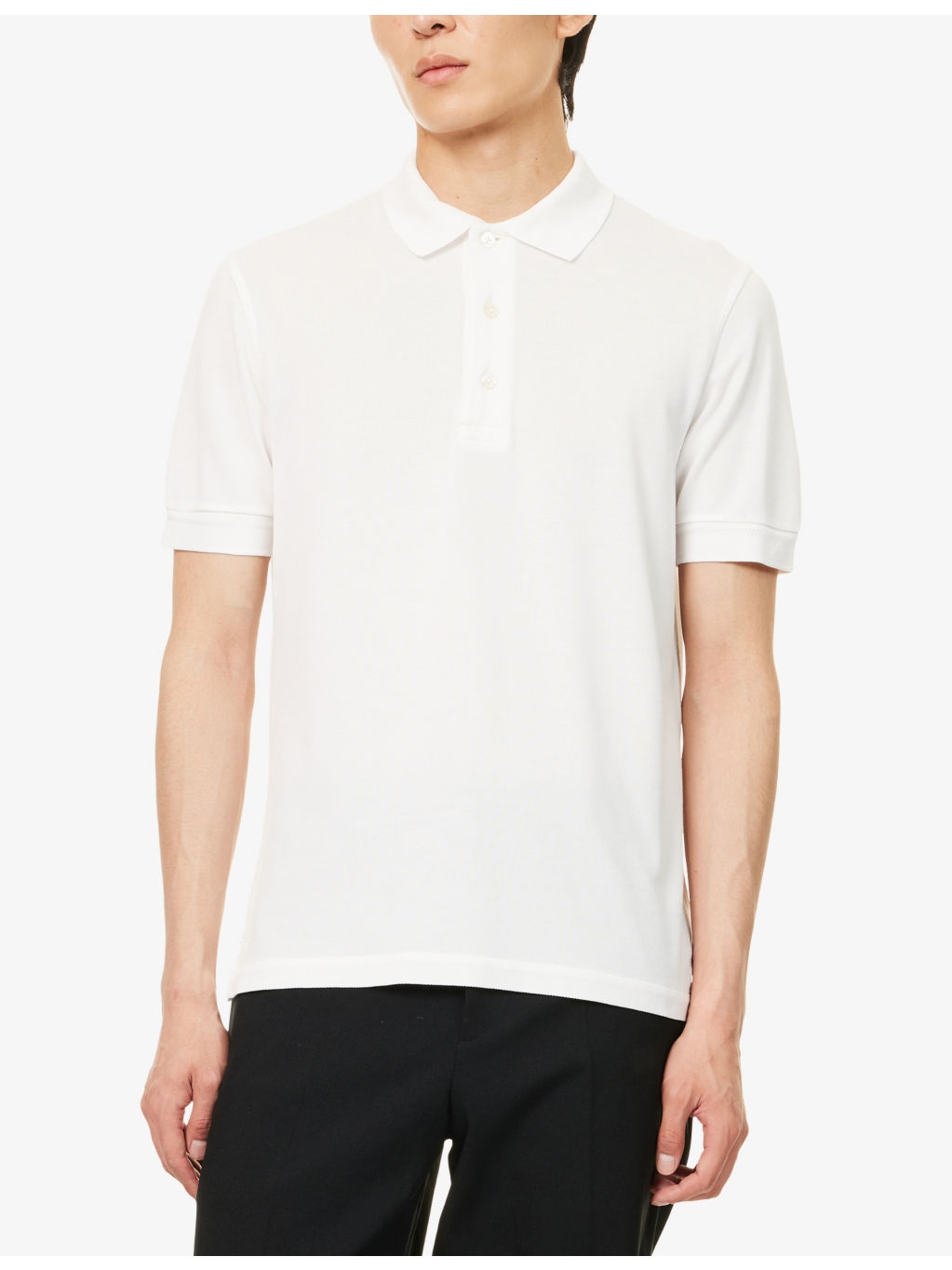 Short-Sleeve Piquet  Cotton-Blend Polo Shirt - 3