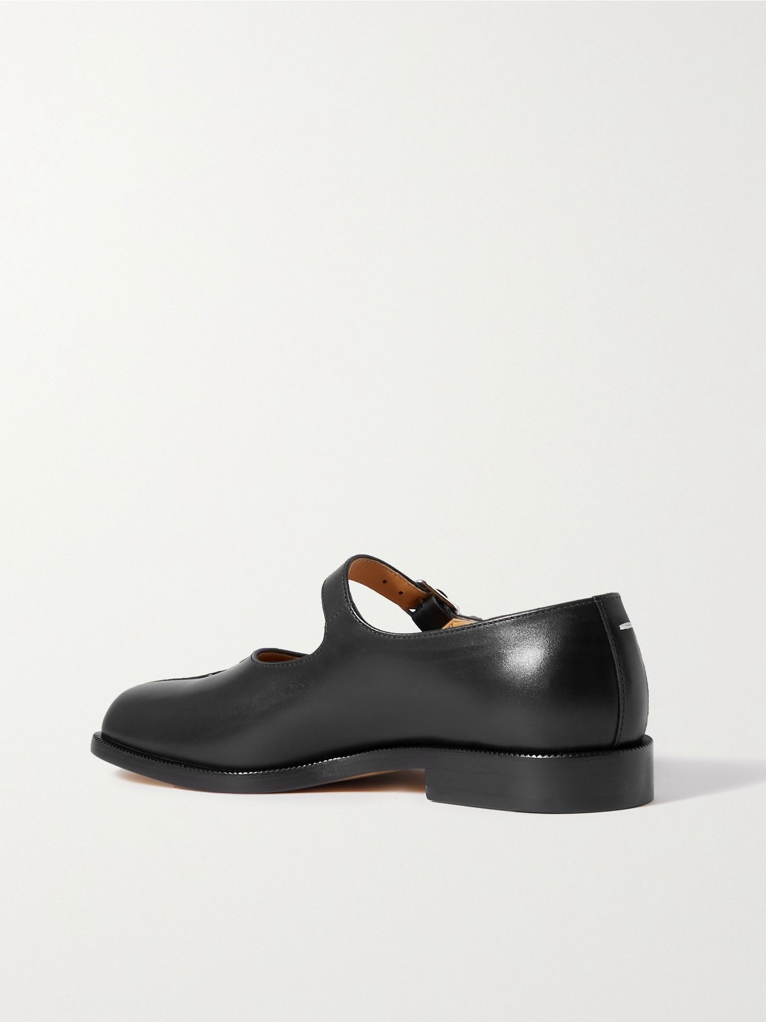Tabi split-toe leather flats Black - 3