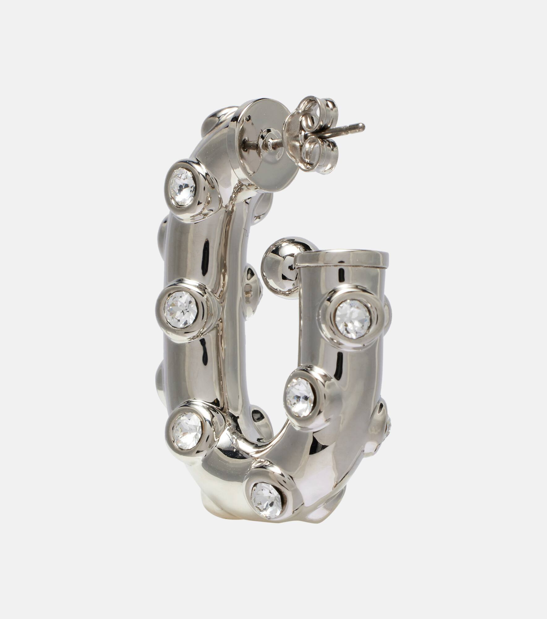 Crystal-embellished hoop earrings - 5
