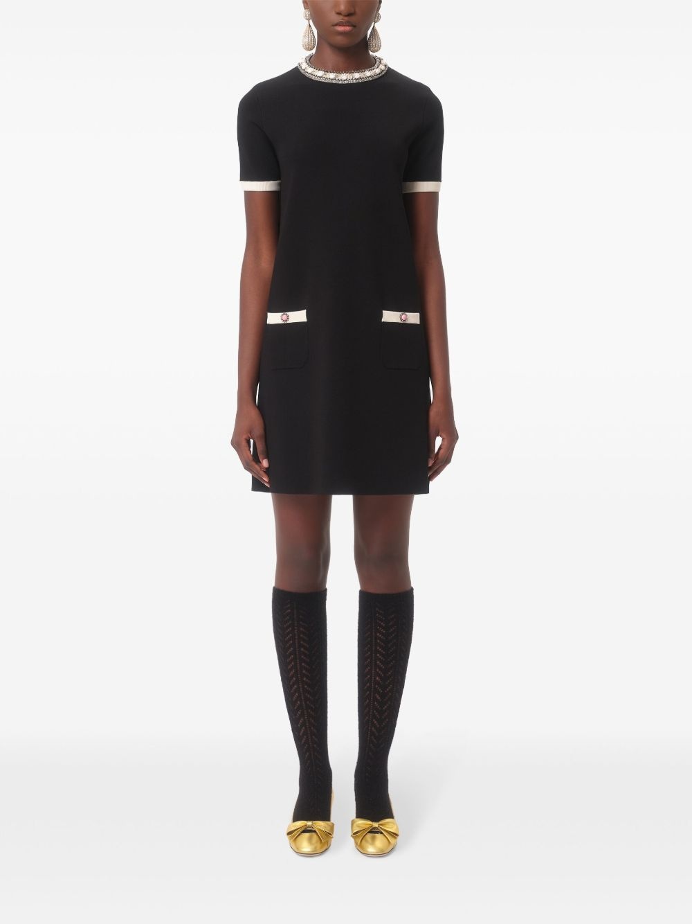 embroidered mini dress - 3